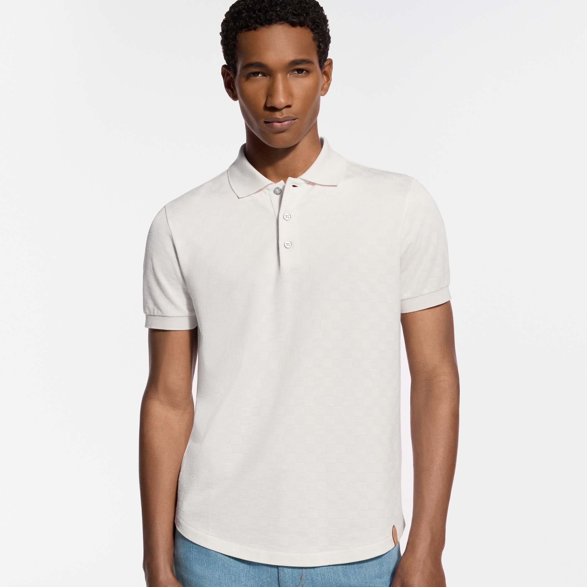 Silk-Cotton Damier Pique Polo Shirt - New - For Men | LOUIS VUITTON ®
